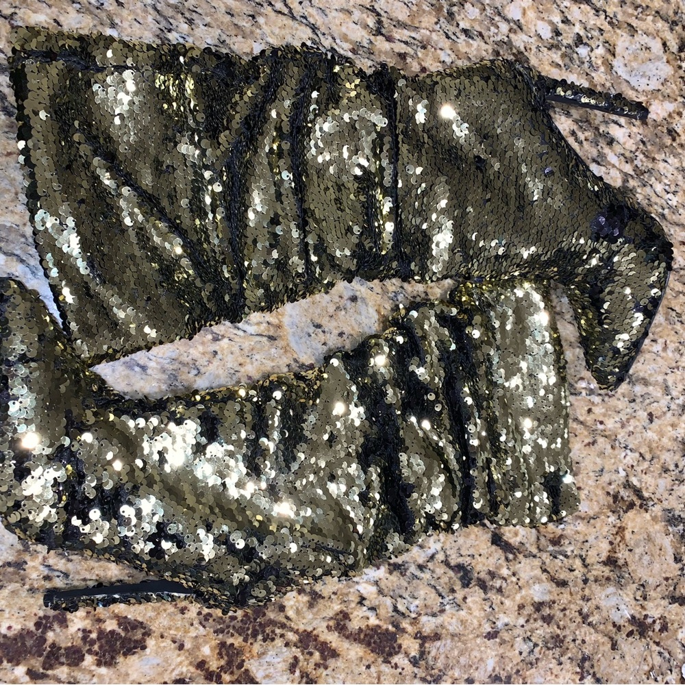 LILIAN GOLD SLOUCH SEQUIN BOOTS SIZE 7 ‼️price firm‼️ - Picture 5 of 5